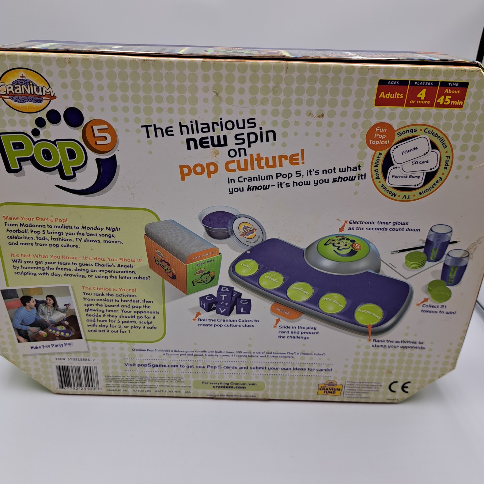 Cranium Pop 5 Adult Pop Culture Console Trivia Game Complete ( No Clay) 2006