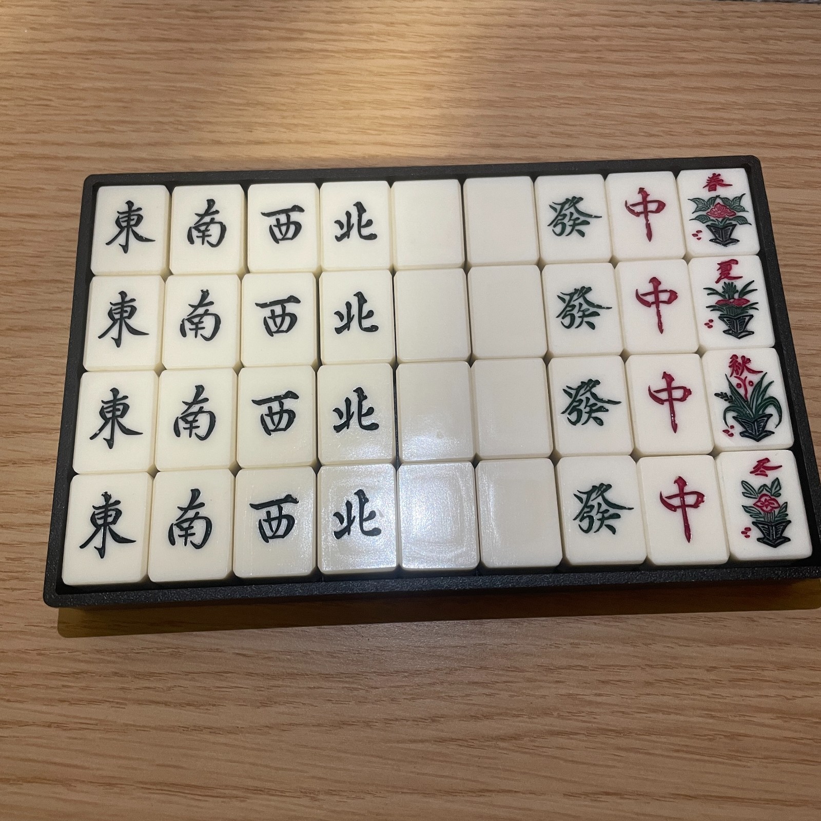 Vintage Mizuno Maruichi Bamboo Backed Mahjong Tile Set Japanese Riichi Mahjong