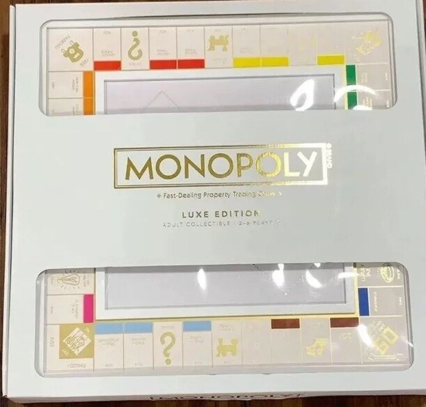 Hasbro Monopoly Luxury LUXE White and Gold Limited Edition SOLD OUT EVERYWHERE!!