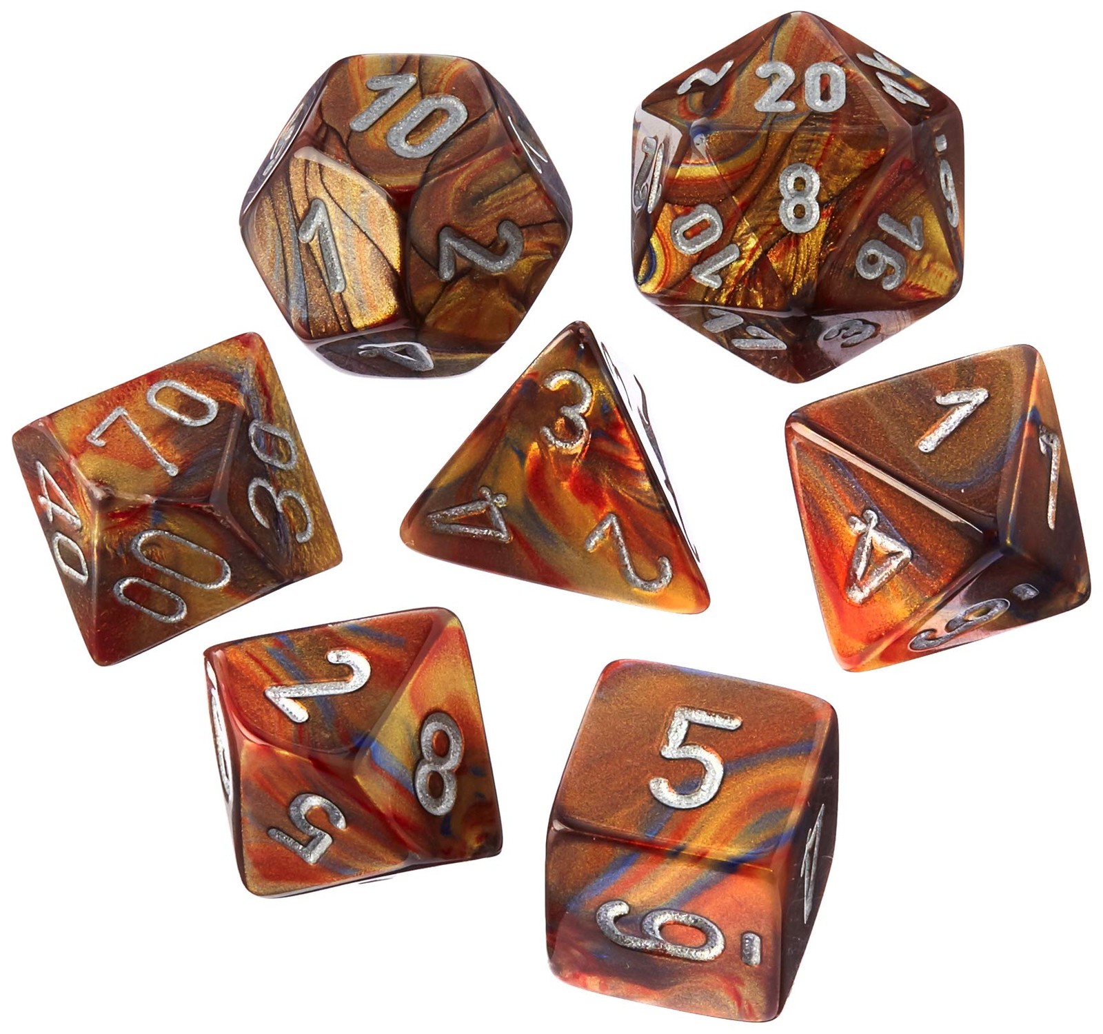 Chessex Says: CHX27493 Lustrous Dice Set Gold/Silver (7), Multi-Colour