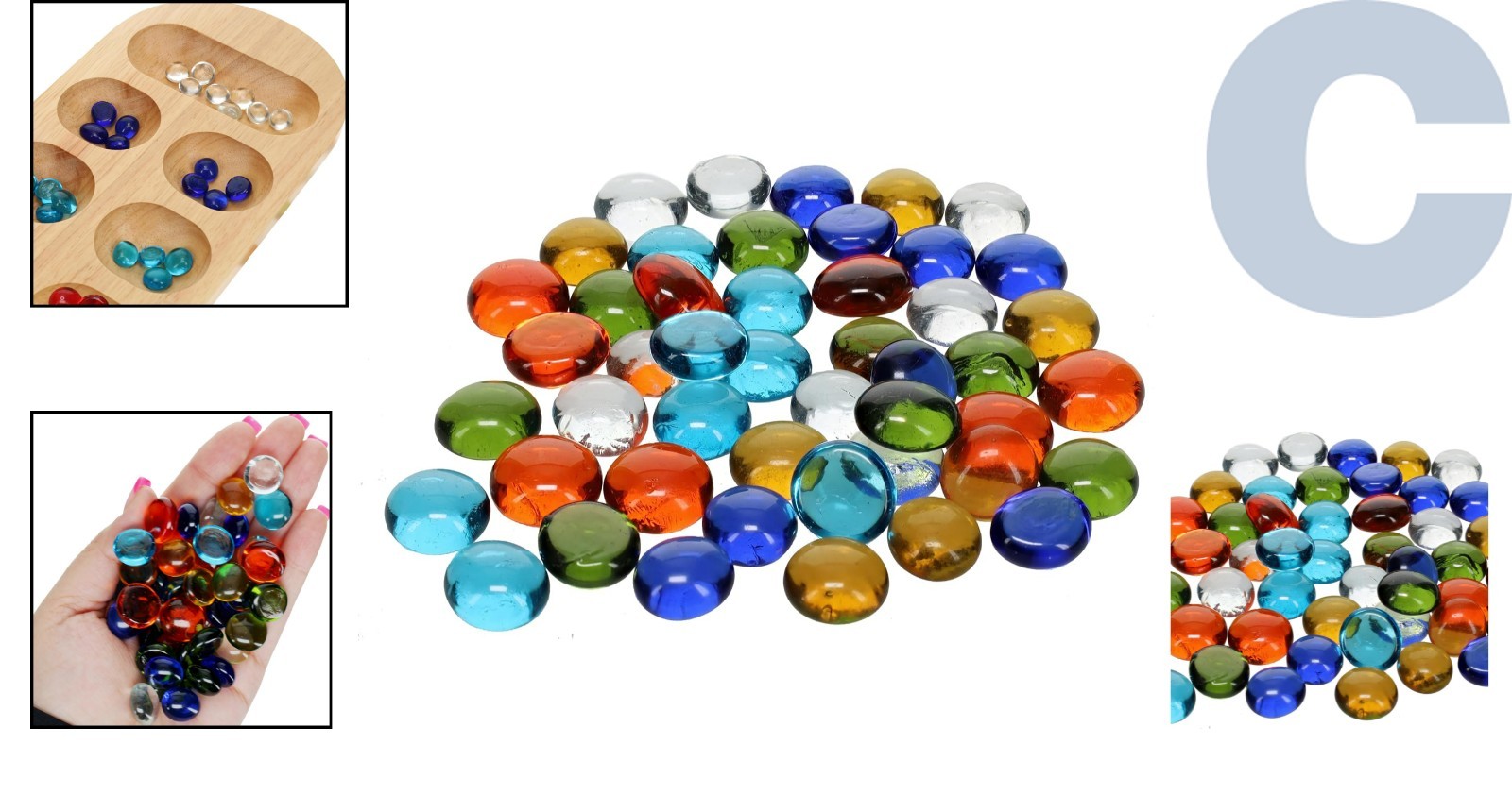 Travel-Ready 48-Pcs Mancala Stones Set – Durable Glass, Perfect Game Accessory