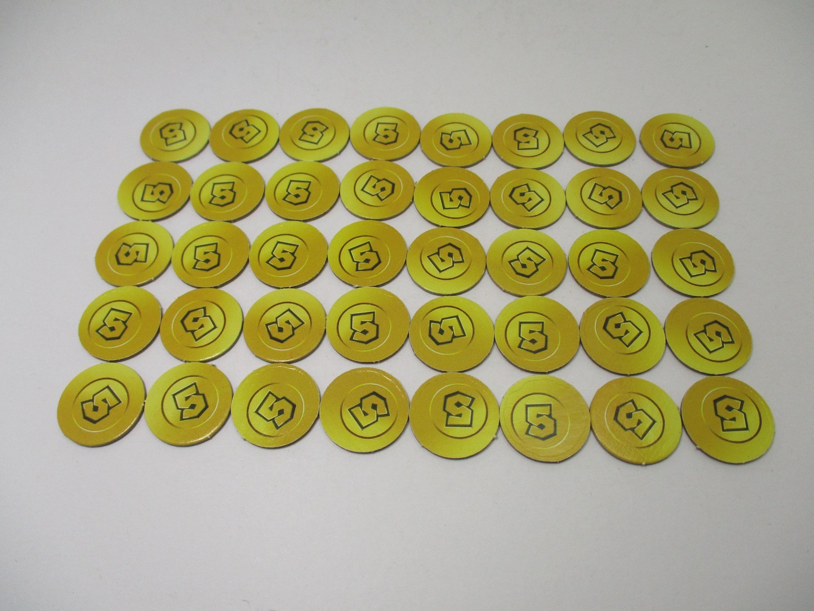 Hasbro Monopoly Gamer Mario Kart Board Game – Numbered 5 Round (40) Coins Money