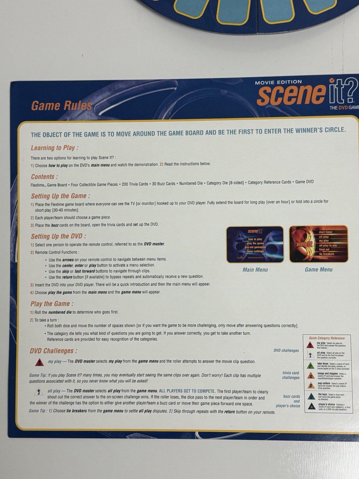 Scene It? Movie Edition The DVD Game 2004 With Deluxe Sequel Pack Tin Party Game