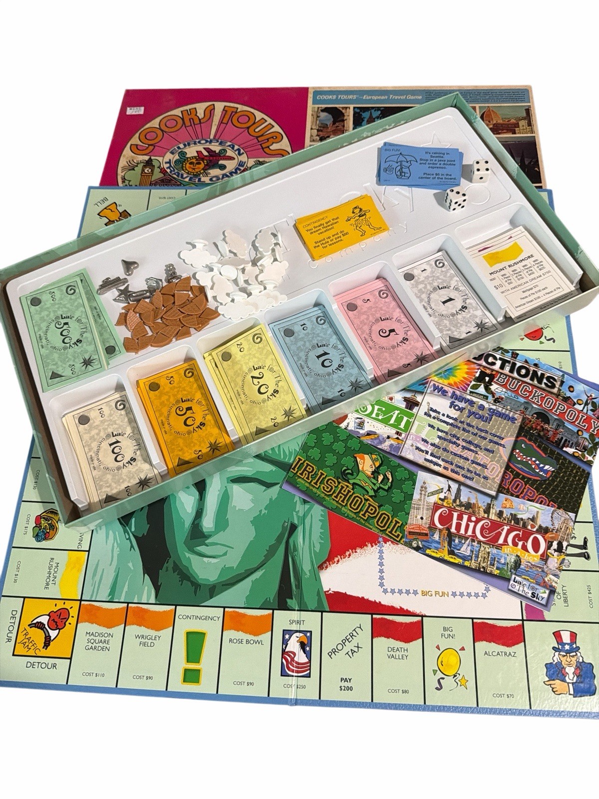 Late for the Sky America! In-A-Box Patriotic Board Game, Complete, 2 Players, 8+
