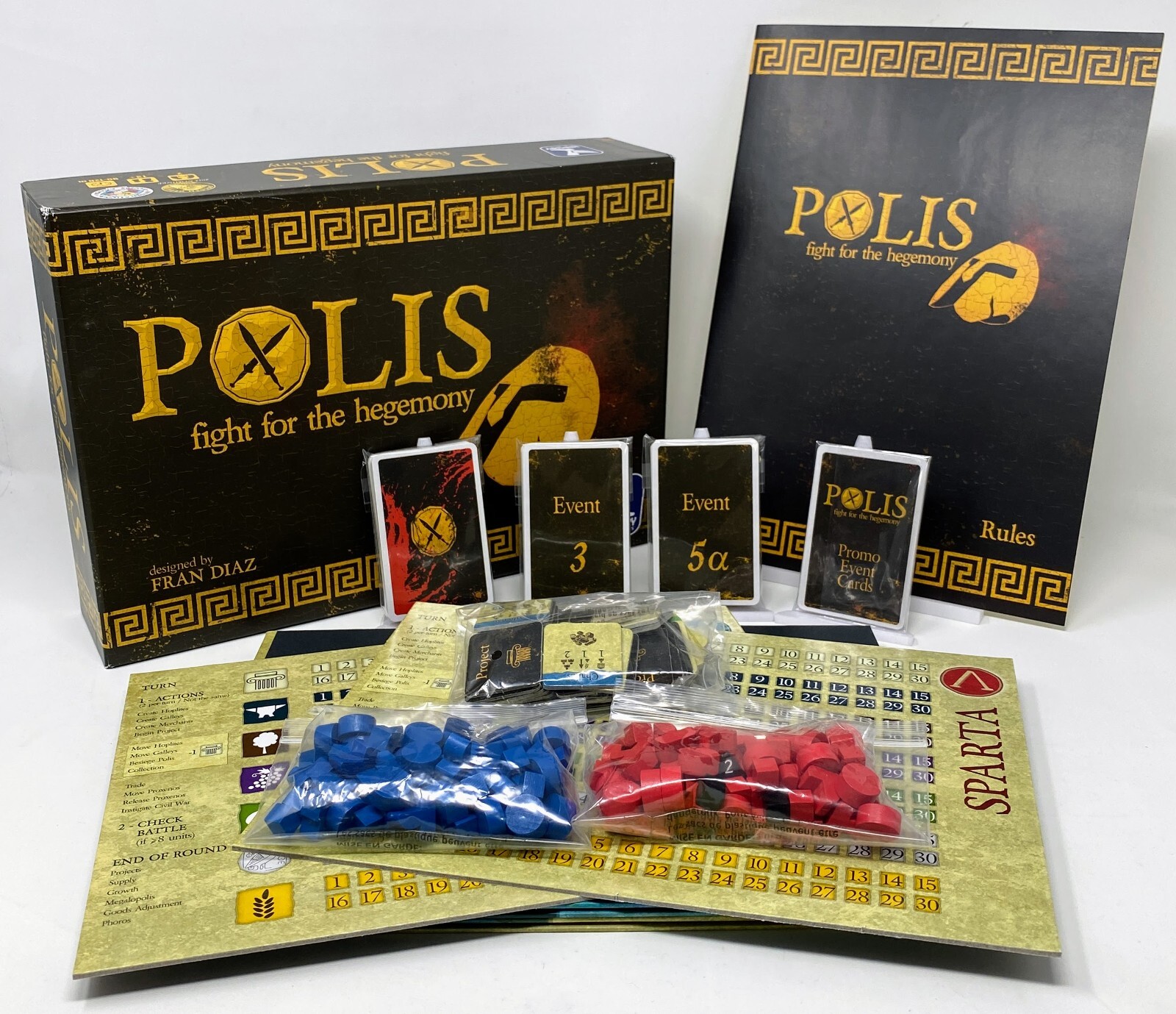 Mercury Games Polis: Fight for the Hegemony (1st Ed) w/Promos – Complete Used