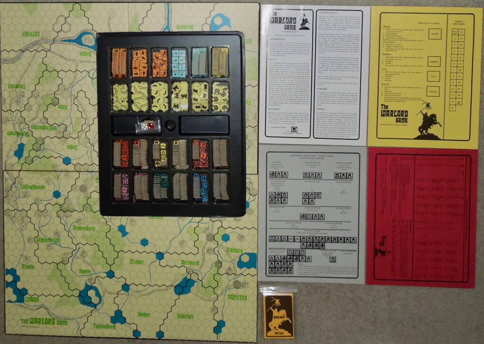 Vintage 1977 The Warlord Game by Robert Borth Williams, Medieval Fantasy Wargame