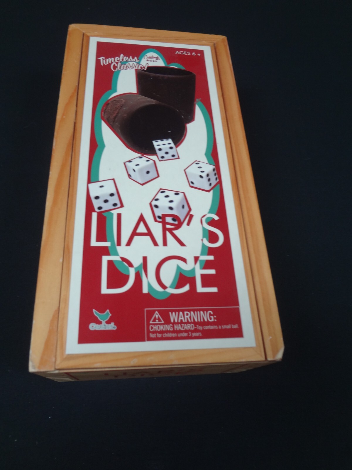 Cardinal Games Liars Dice In Wood Box Retro Game collectable – new open box