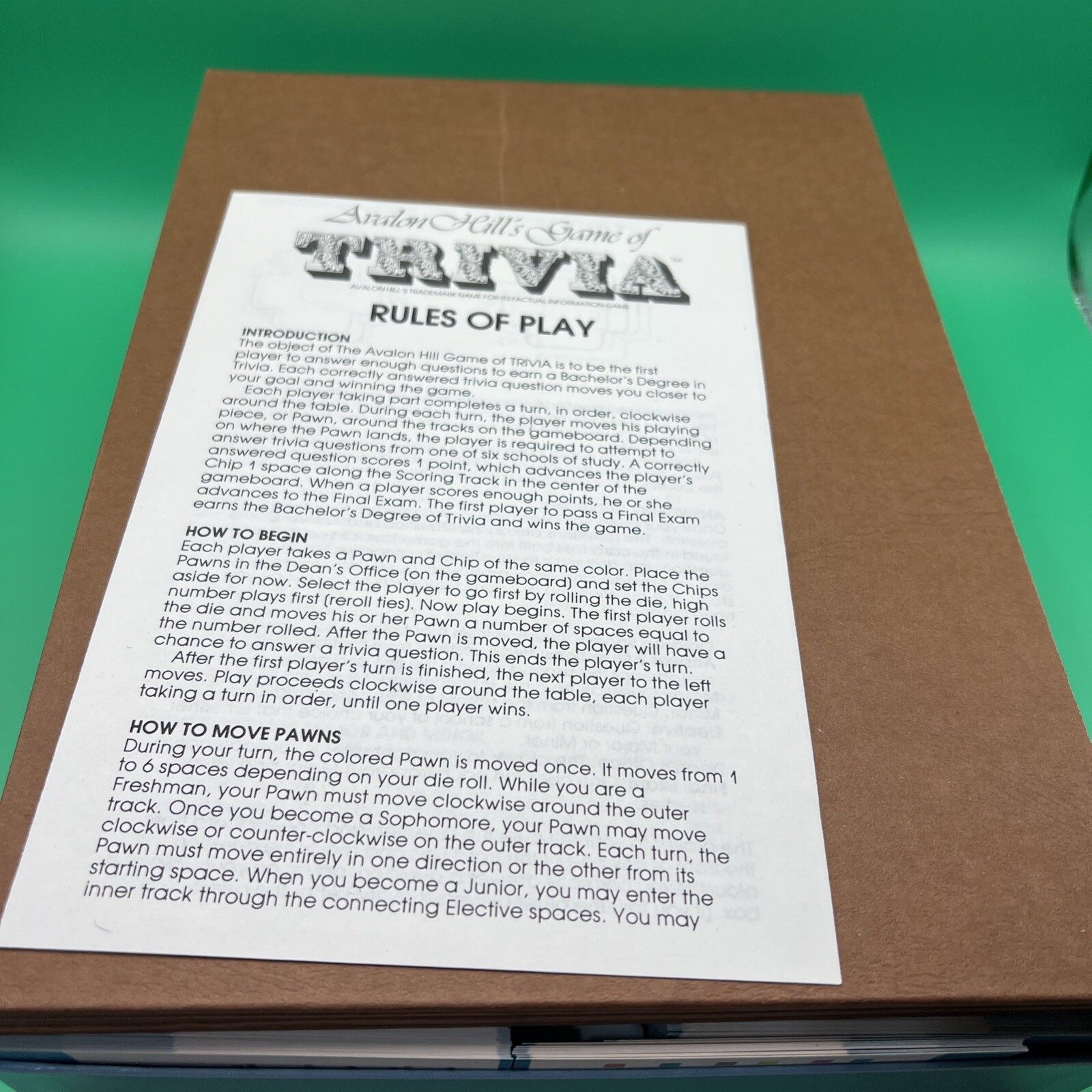 The Avalon Hill Game Company’s Game Of Trivia 1981 Vintage Bookshelf Board Game