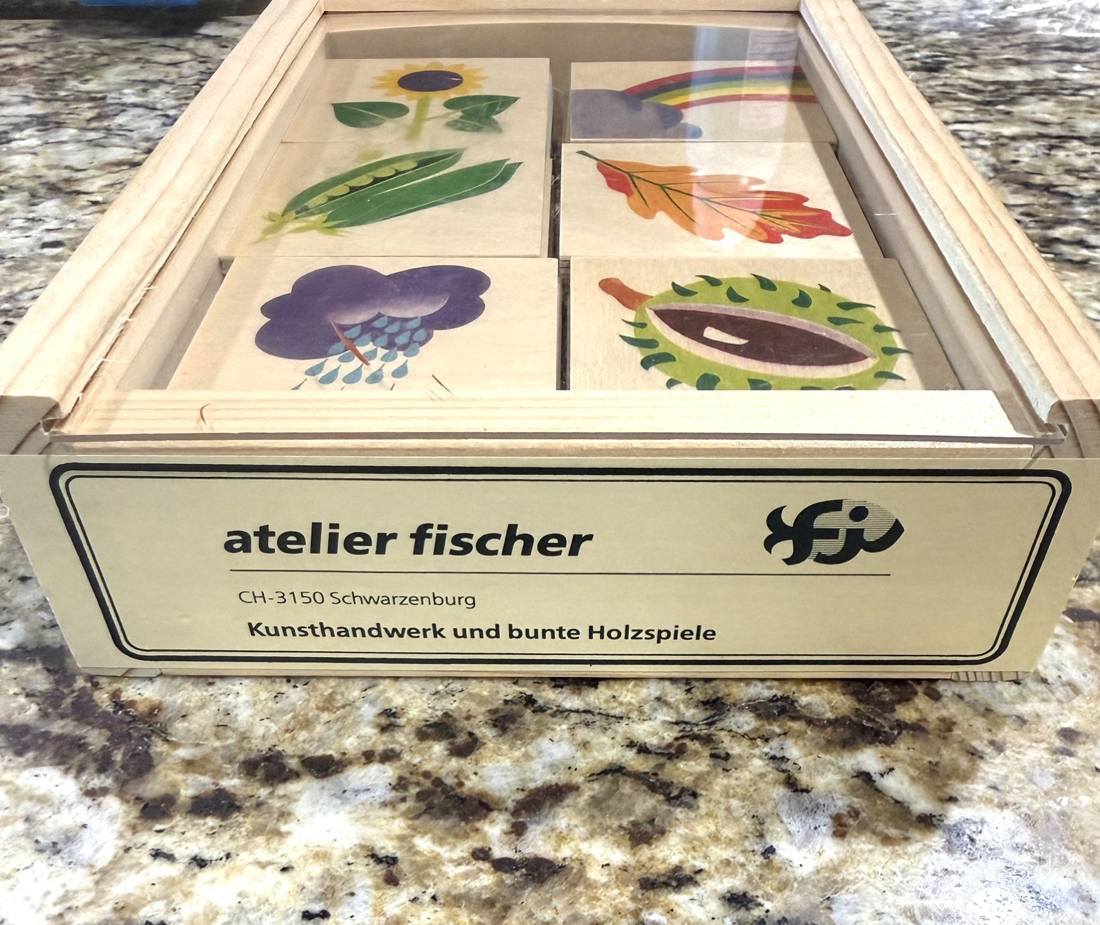 Kids Atelier Fischer Swiss Wood Memory Matching Game Nature 48 Piece Retail $70