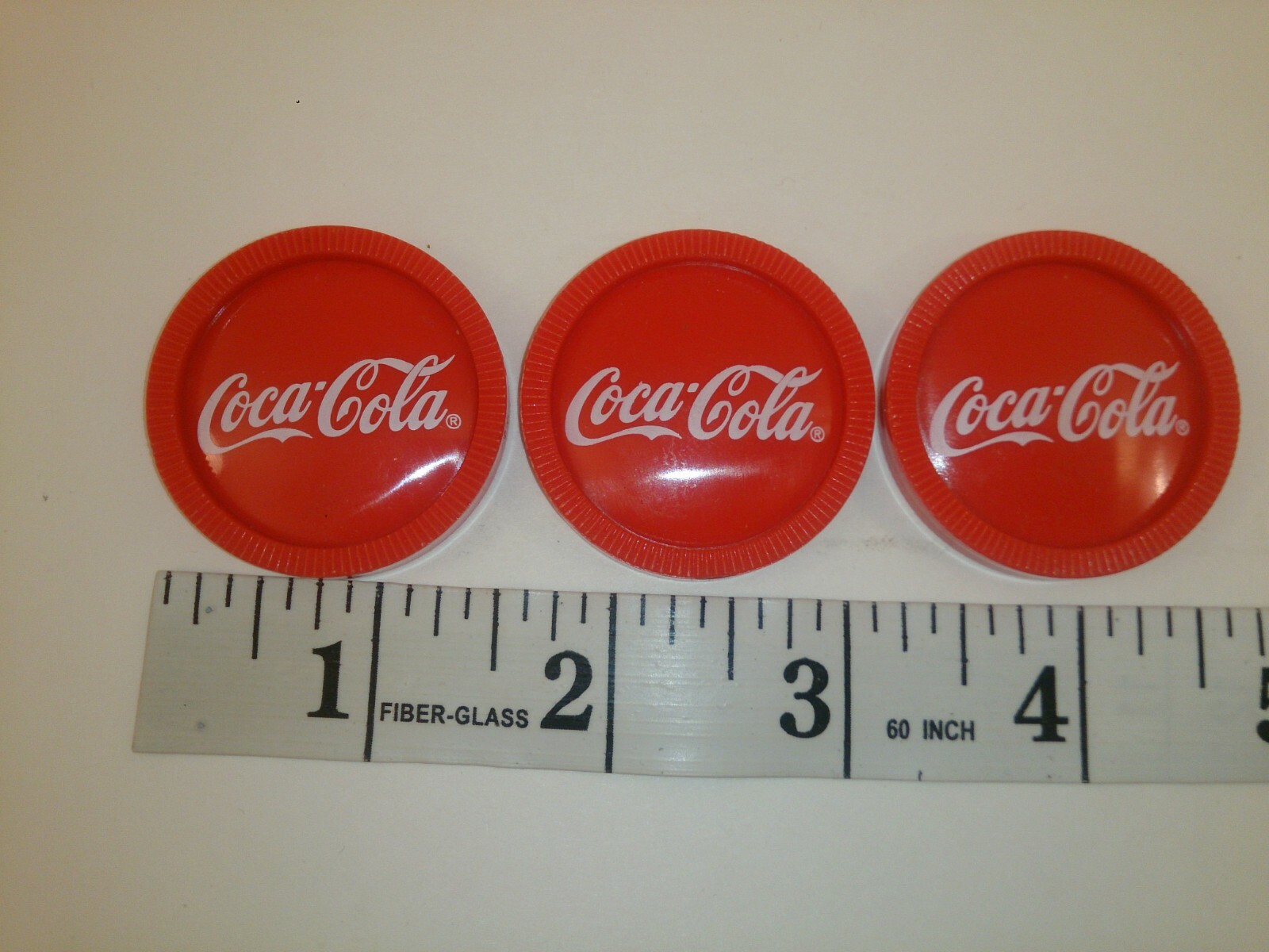 3 x Red Coca Cola Checkers Game Replacement Pieces Parts Checker