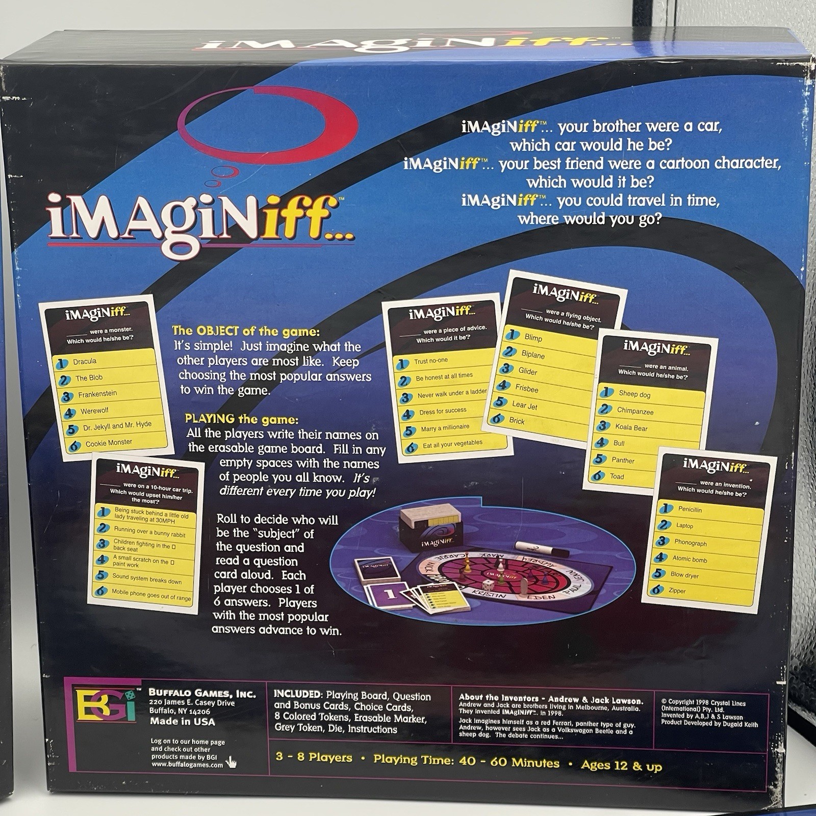 Imaginiff Board Game Buffalo Games 1998 Complete All Pieces Award Winning Game