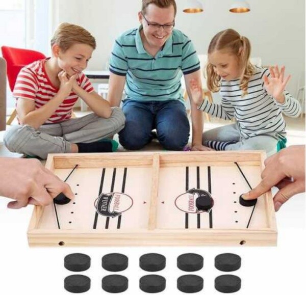 Fast Sling Puck Game Paced Desktop Winner PK Game Board Family Toys Child Gift
