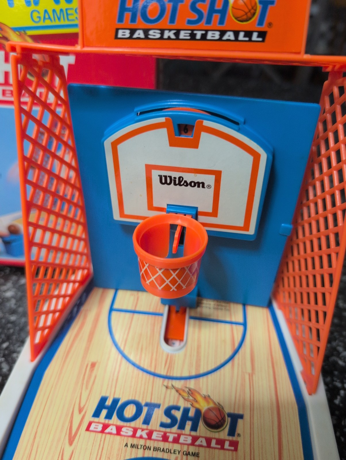 Vintage Milton Bradley Hot Shots Travel Basketball Game Complete 1992
