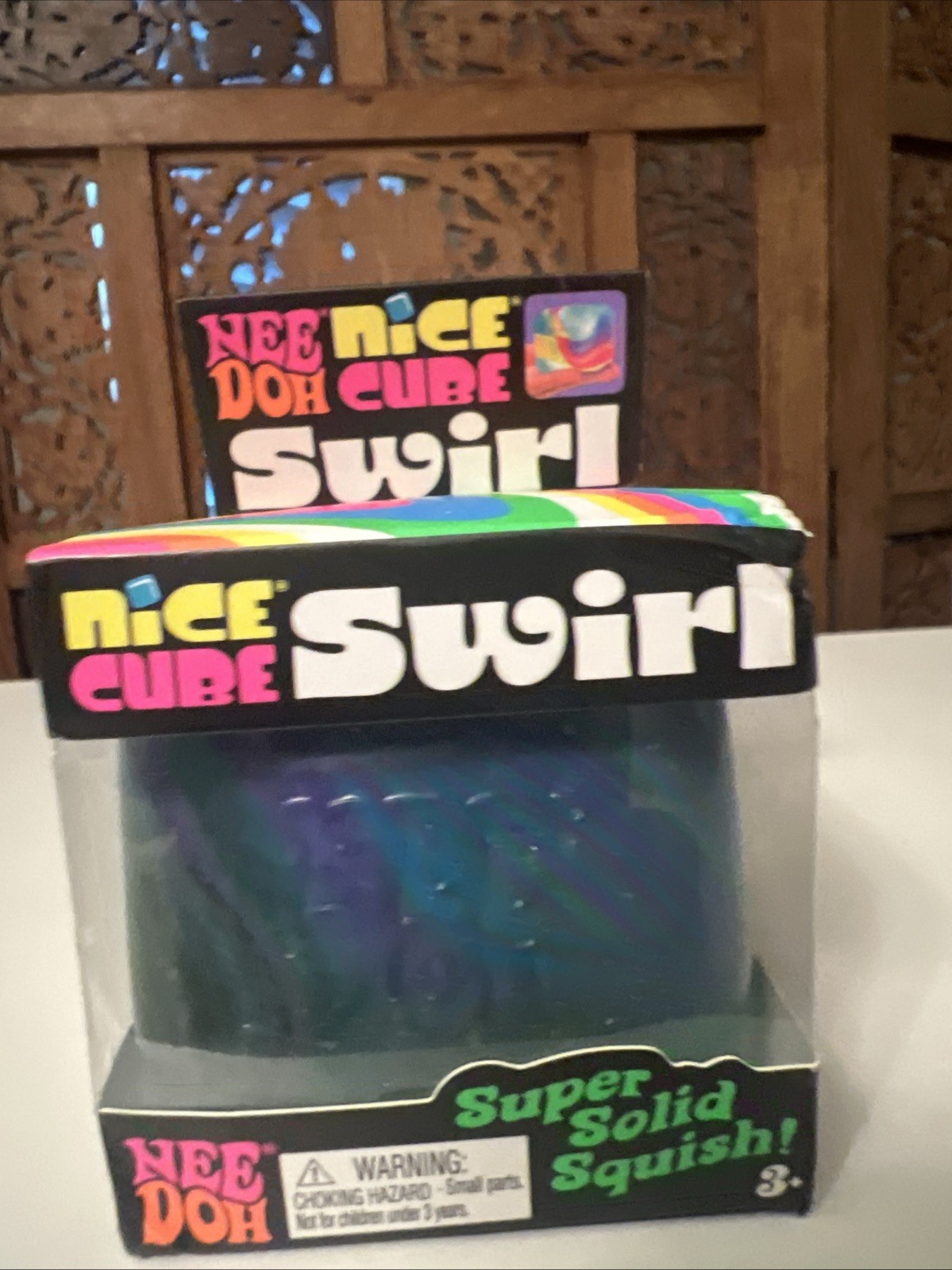 NeeDoh Nice Cube Swirl Nee Doh Squishy Swirl Cube Blue Purple NEW