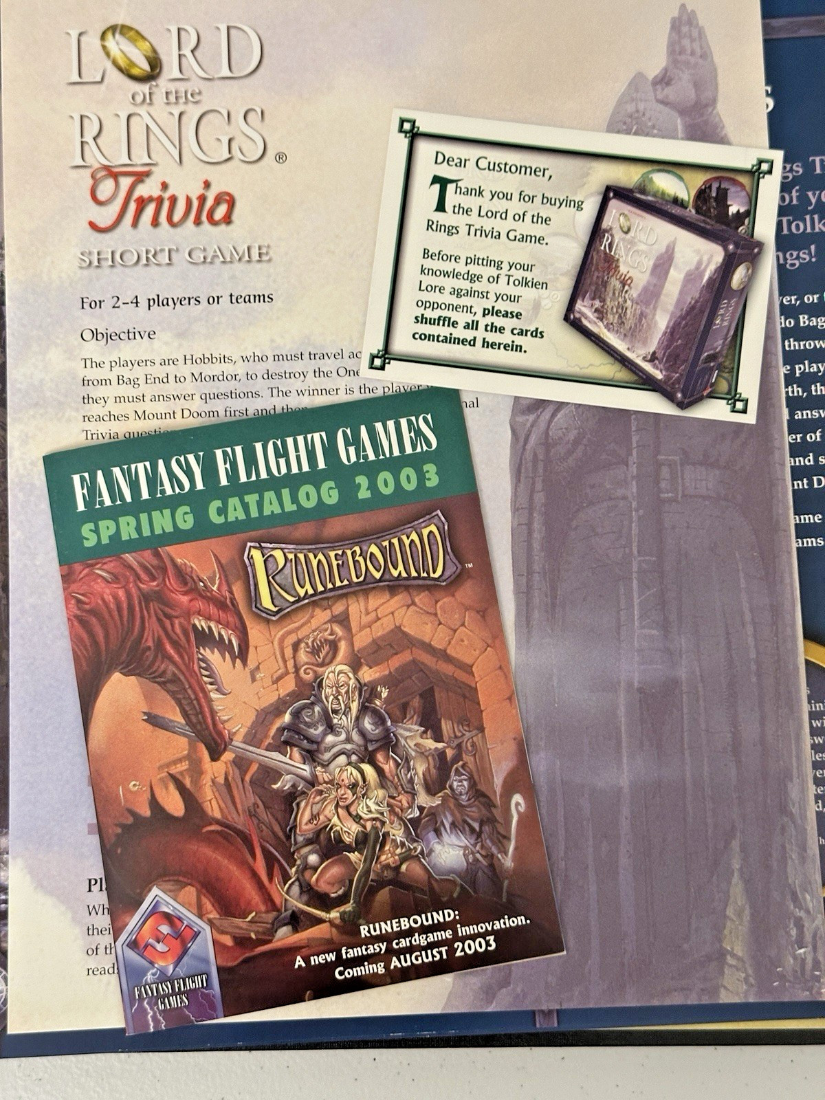 Lord of the Rings Trivia Game Board Game 2003 Sababa Toys Near Complete LOTR