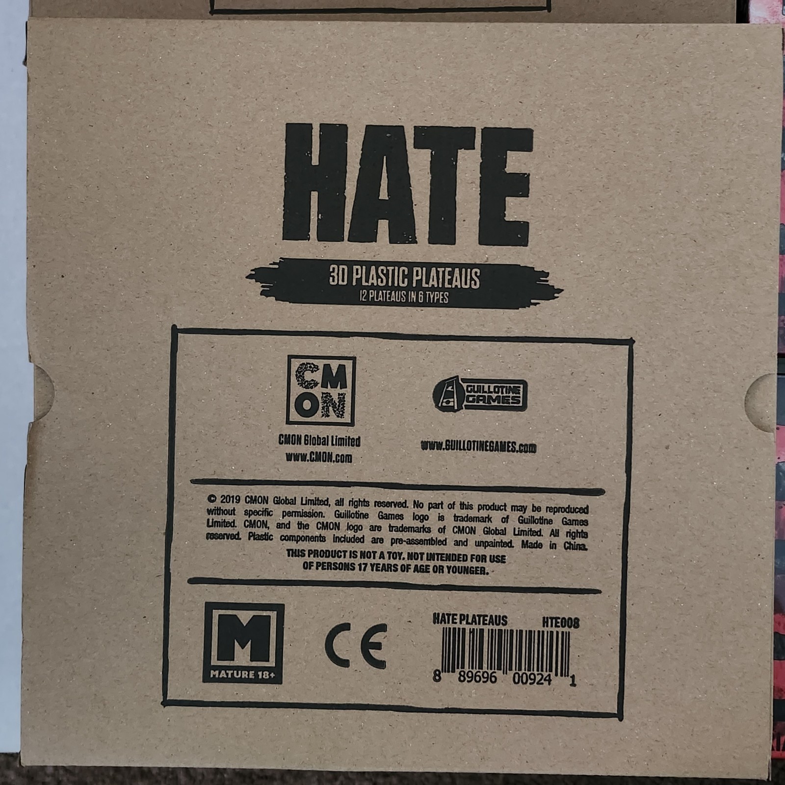 HATE Board Game – All gameplay content, Extras KS Exclusive CMON Games – Sealed