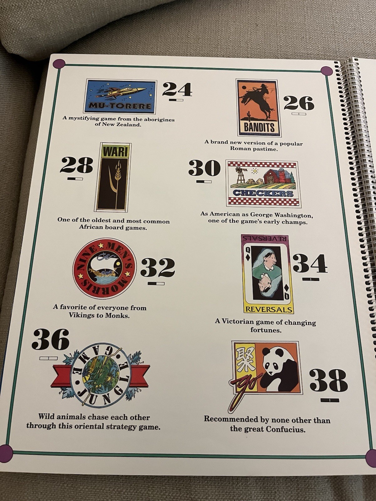 Highlights Best Board Games Around the World Spiral Bound Book Vintage 1992 MINT