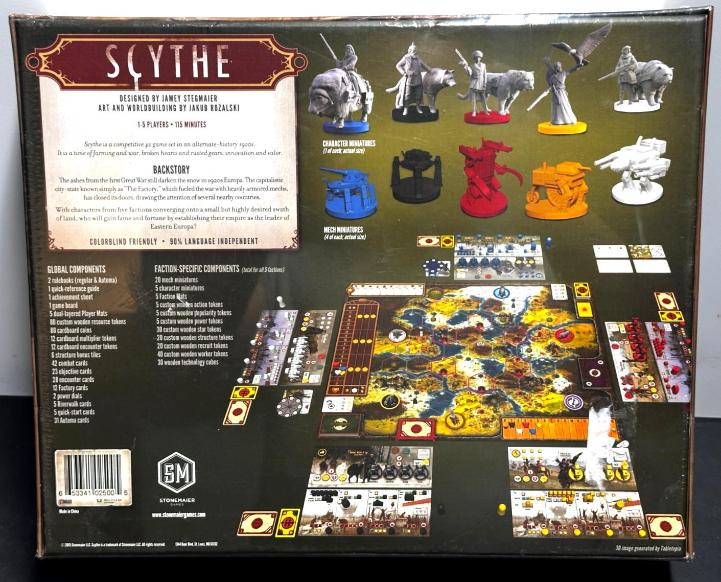Stonemaier Games SCYTHE Board Game STM600 1-5 Players 115 Minutes – NEW Sealed