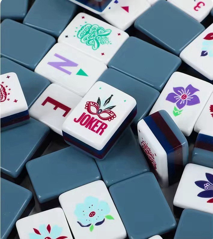 SLATE GRAY 4-Layer Acrylic Mahjong Tiles Full American Set 160 Tiles US SELLER!