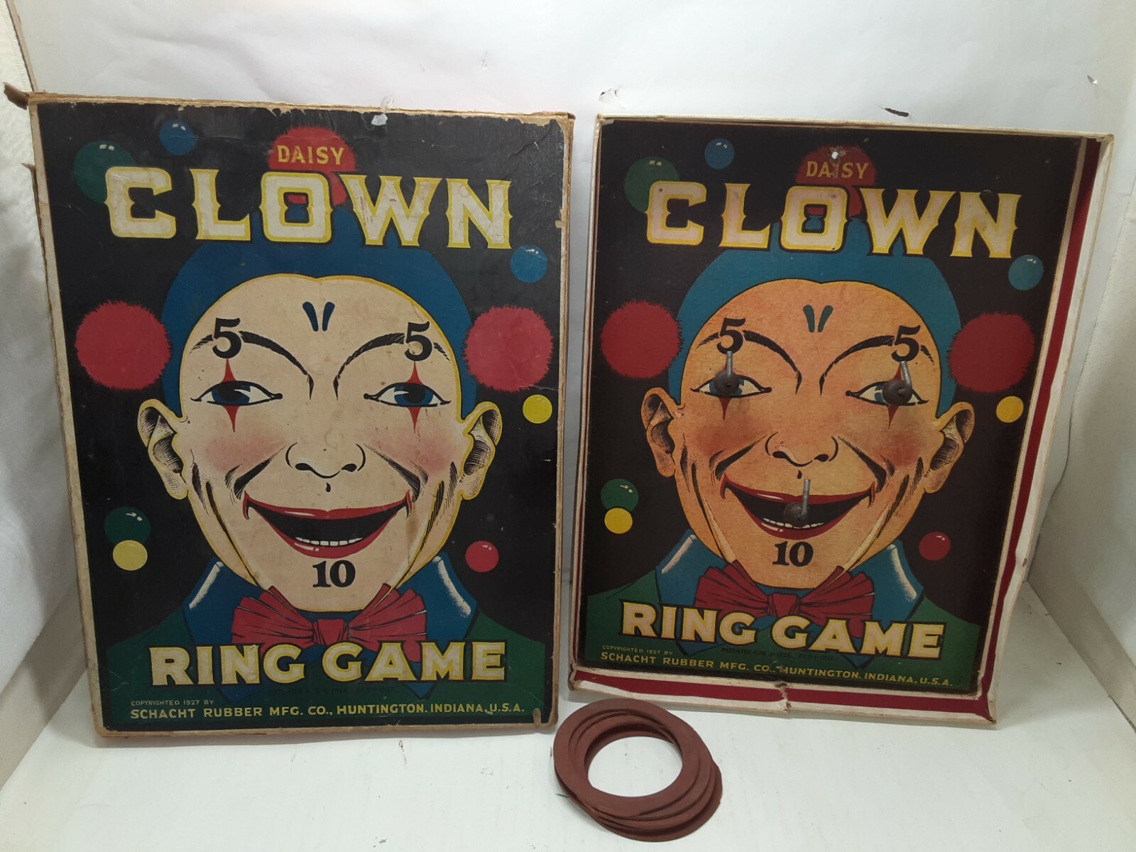 DAISY CLOWN RING GAME 1927 Ring Toss Game VERY RARE Schacht Rubber