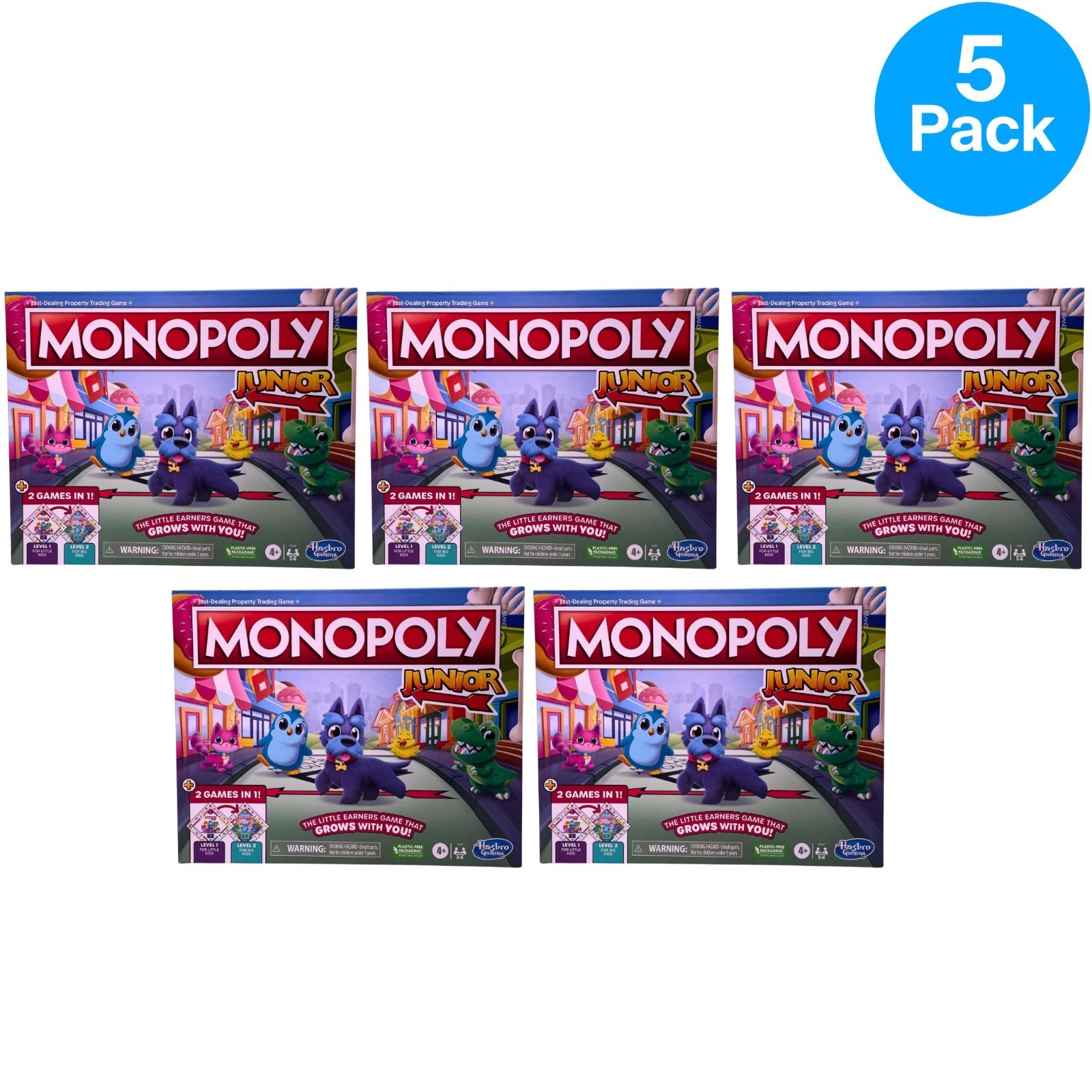 Hasbro Monopoly Junior Board Game 5 Pack New