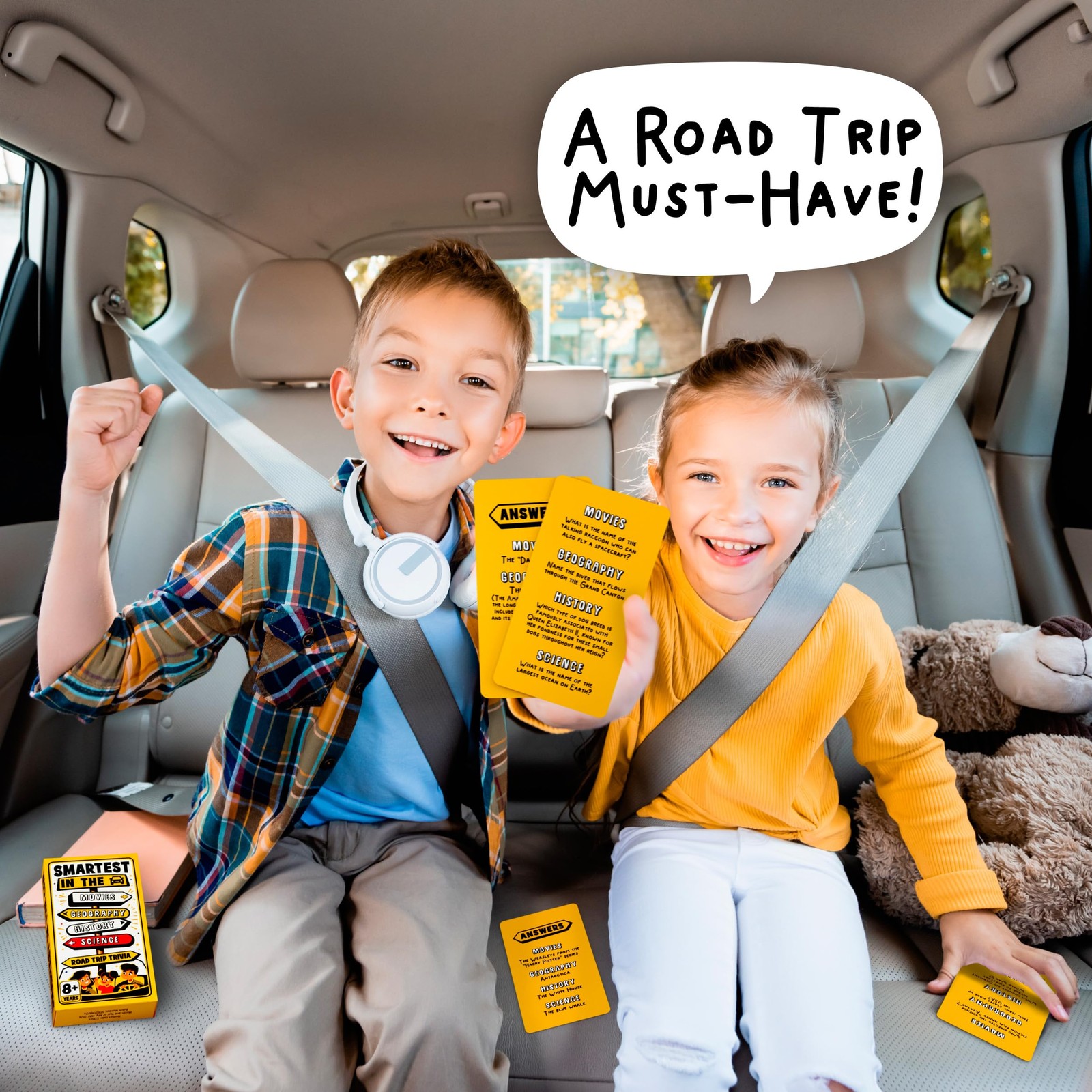 Road Trip Trivia – Road Trip Games for Kids Travel Essentials Car Activities …