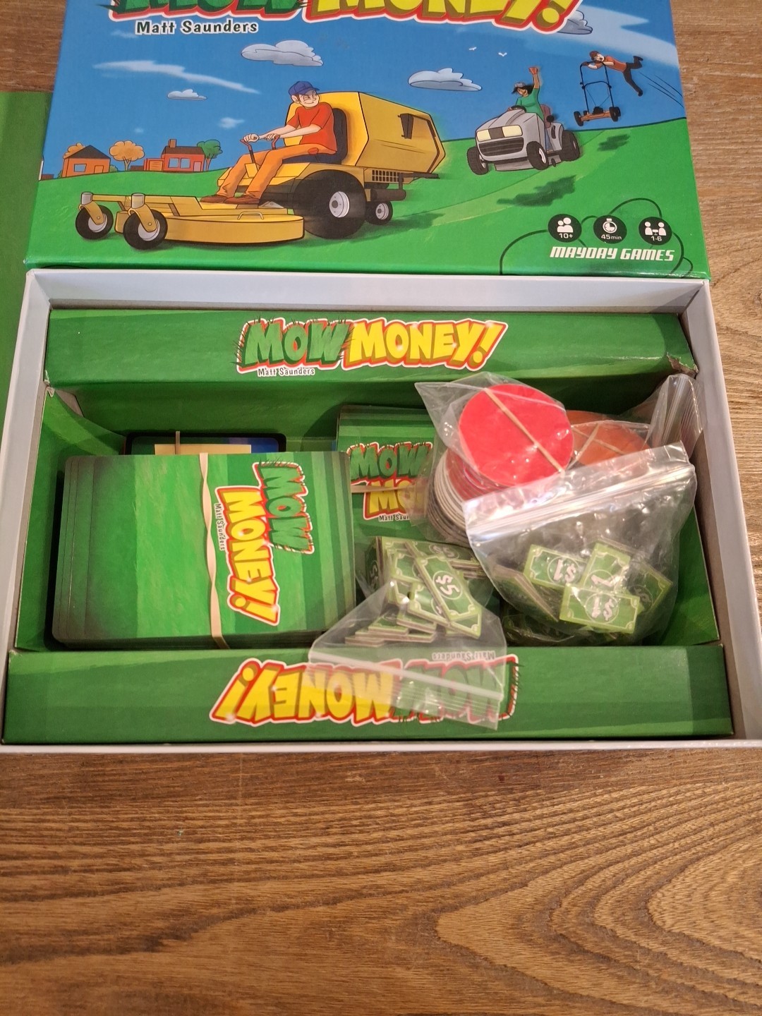 Mayday Games MOW MONEY Game by Matt Saunders 100% Complete Economy Game