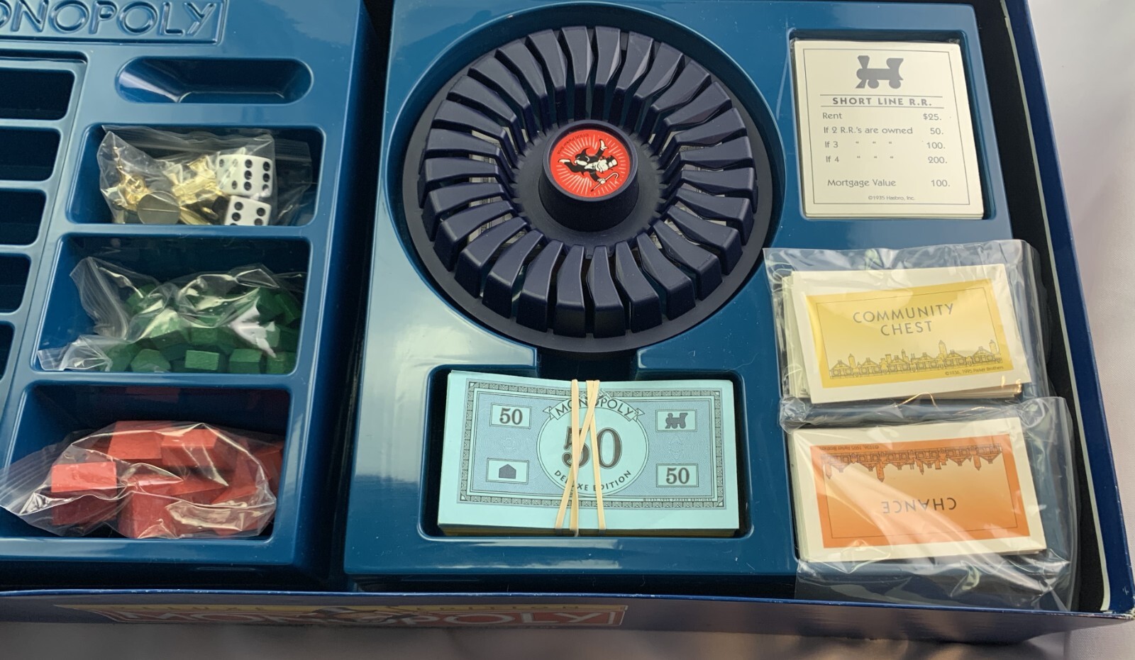 1995/98 Deluxe Monopoly Game (Long Box) Parker Brothers Complete Very Good Cond
