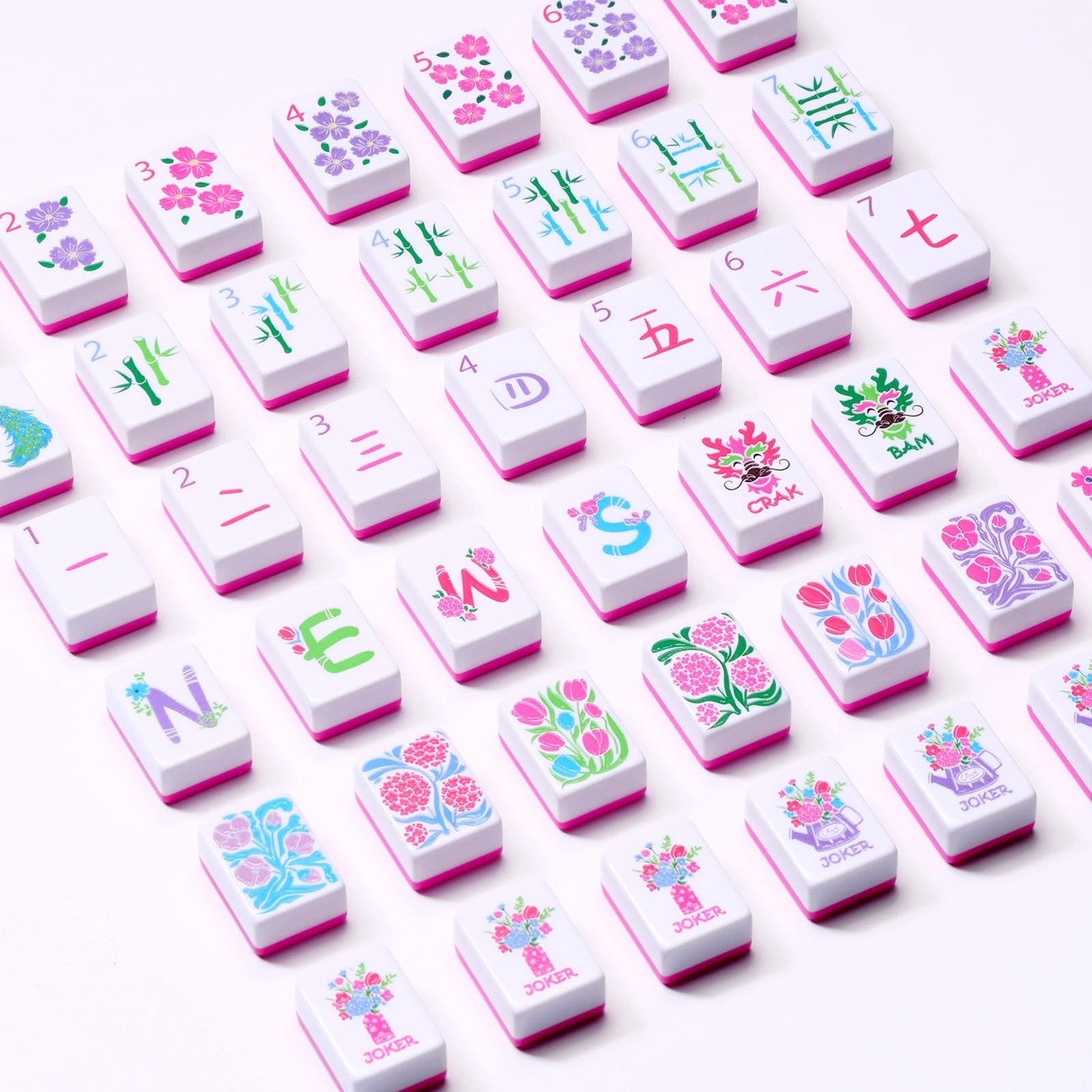 Majolicia American Mahjong Set, 160 Engraved Tiles with Accessories and Mahjo…