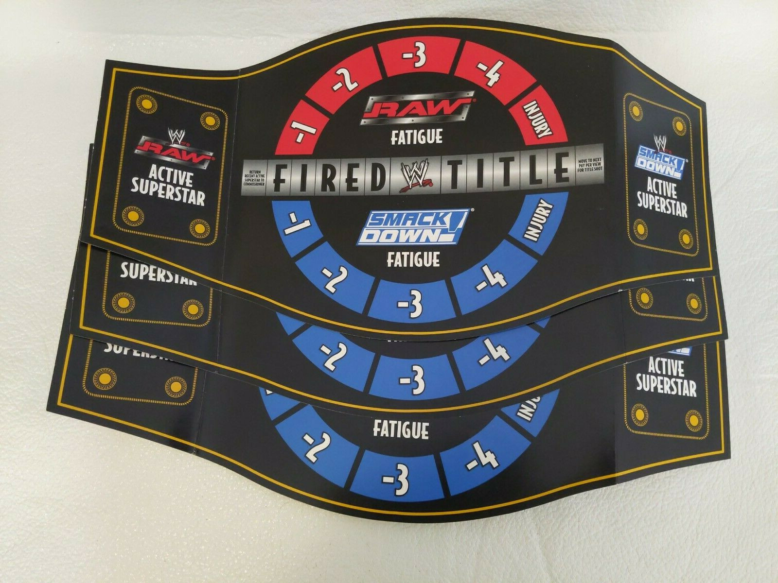 WWE DVD Board Game 2005 Smack Down Raw 3 Replacement Score Belts Only