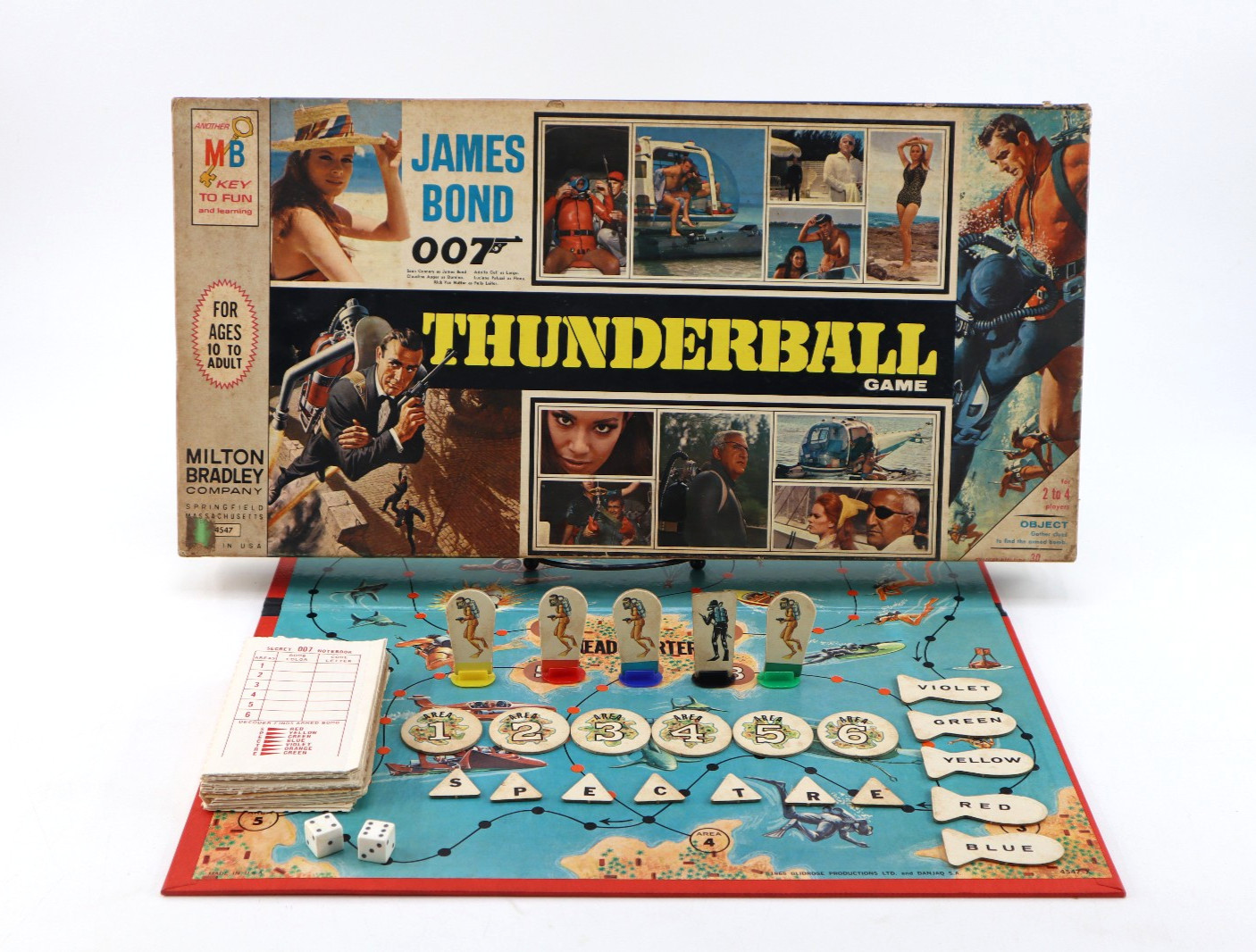 Vtg 1965 James Bond 007 Thunderball Board Game Milton Bradley
