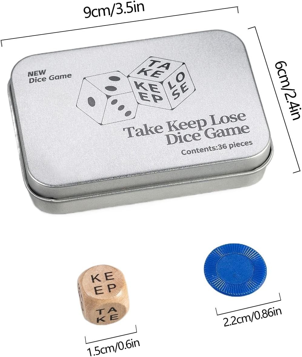 Travel-Friendly Take Keep Lose Dice Game Set – Perfect for Social Gatherings