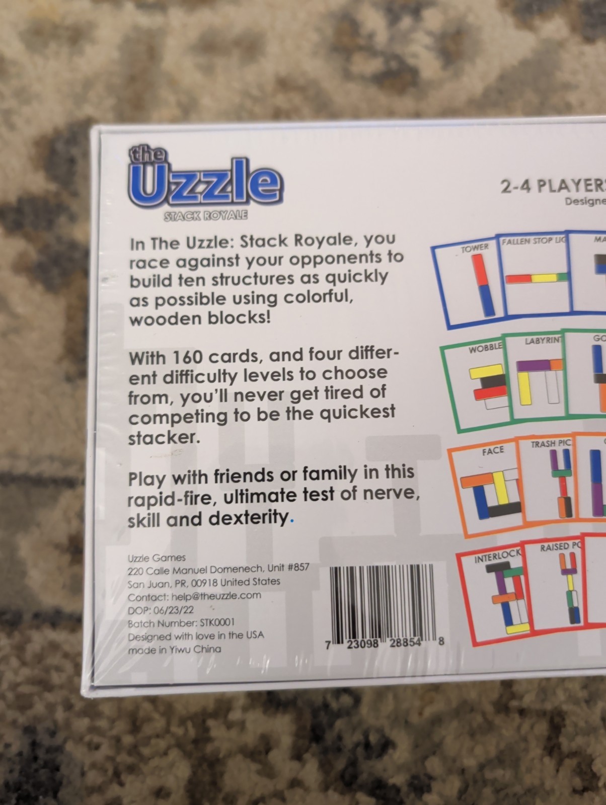 The Uzzle Stack Royale Game, Multicolor Blocks, 2-4 Players