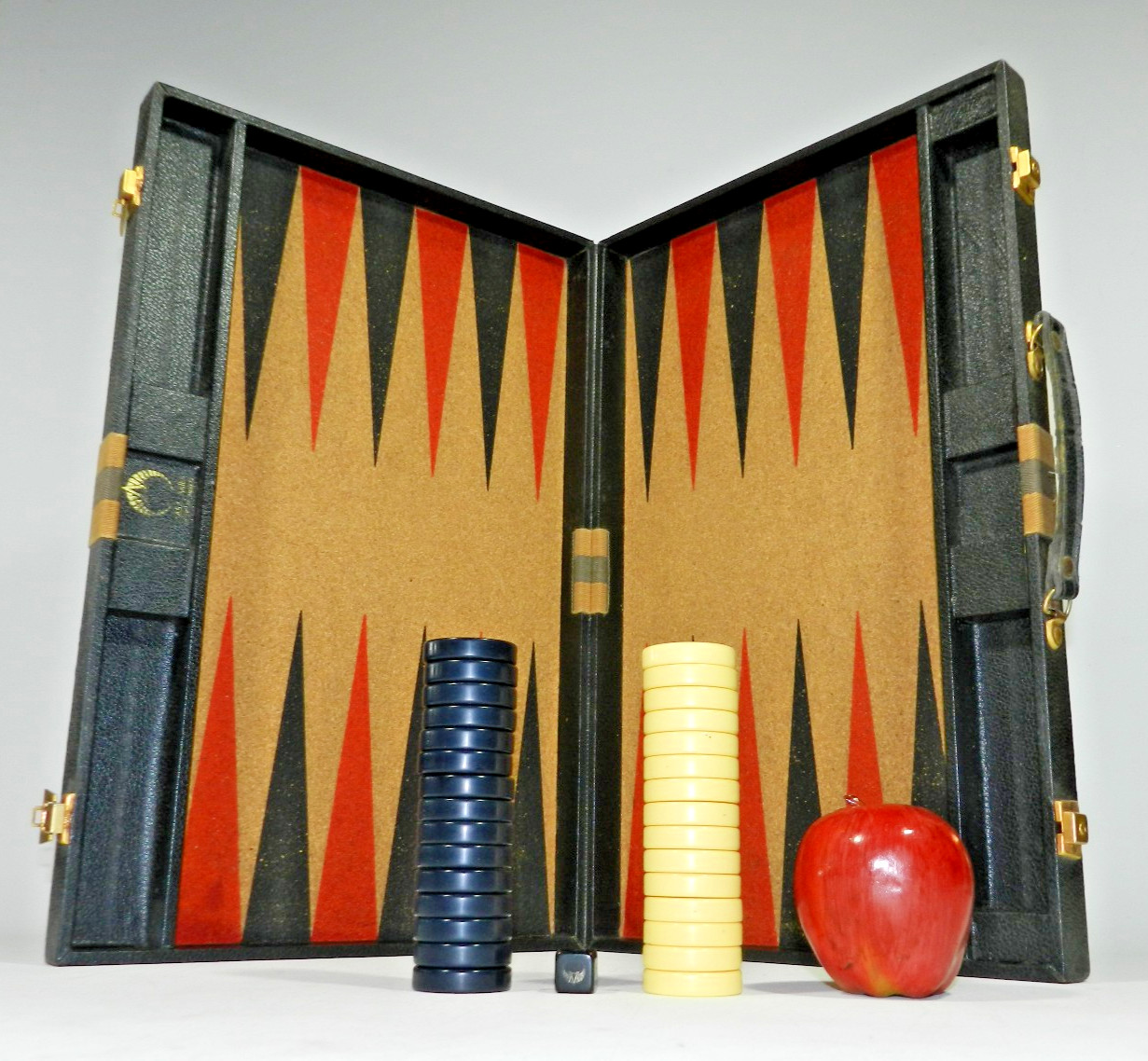 Vintage Tournament Backgammon Board Set 1.75″ x 3/8″