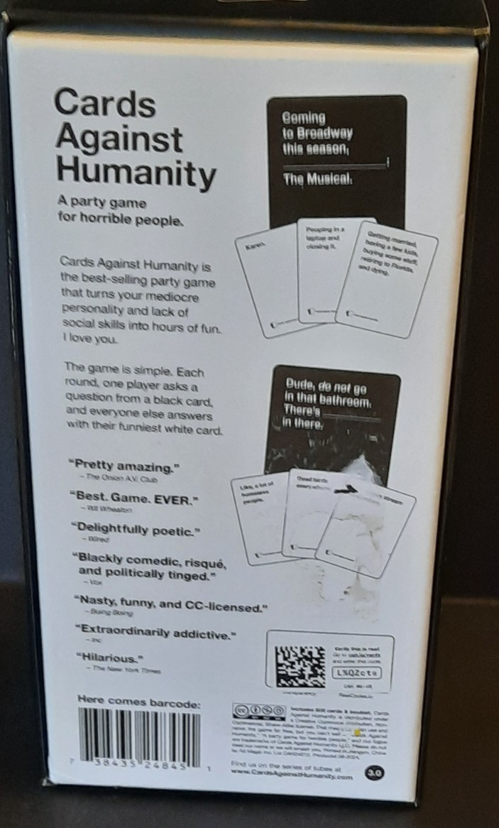 Cards Against Humanity Main Game Party Game for Horrible People Open Box
