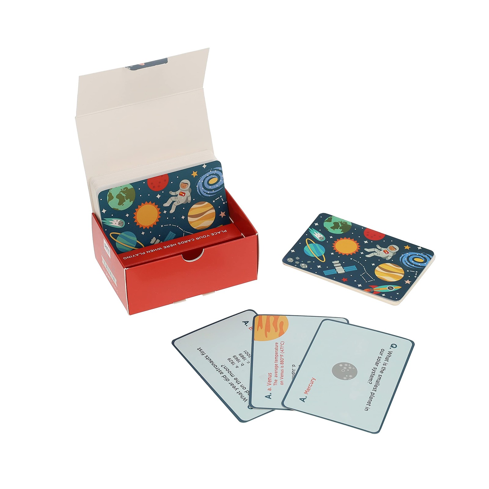Space Trivia Quiz Card Set for Kids Educational Game Ages 5 and Up