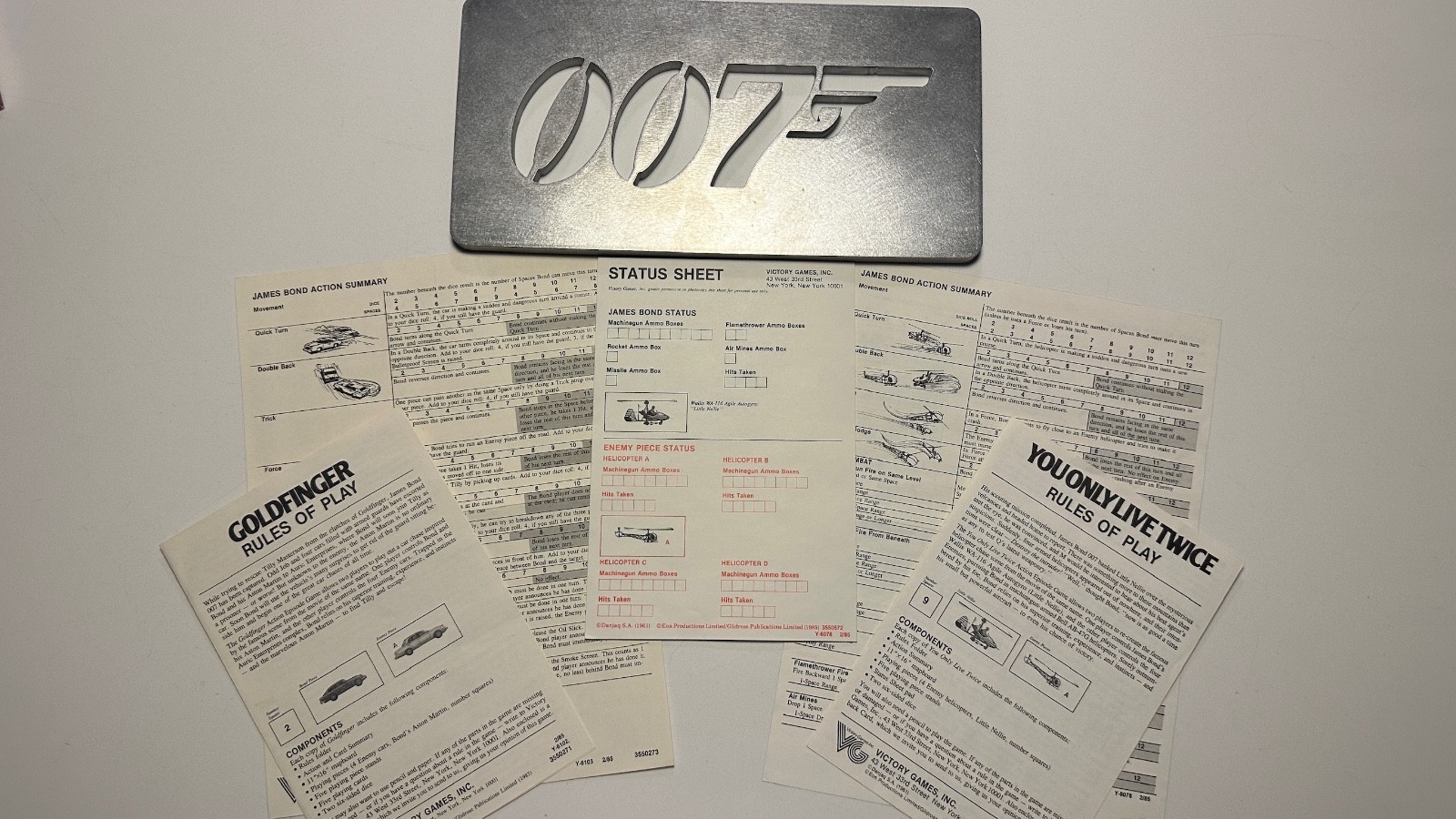 James Bond 007 Goldfinger + You Only Live Twice Mixed Partial Game Lot