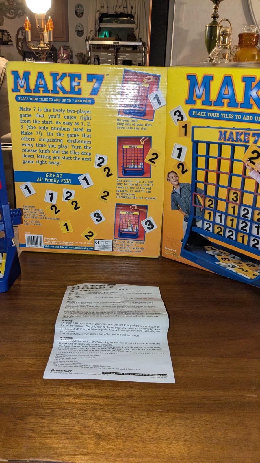 Vintage 1999 Pressman MAKE 7 Tile Board Game Complete Nice Condition