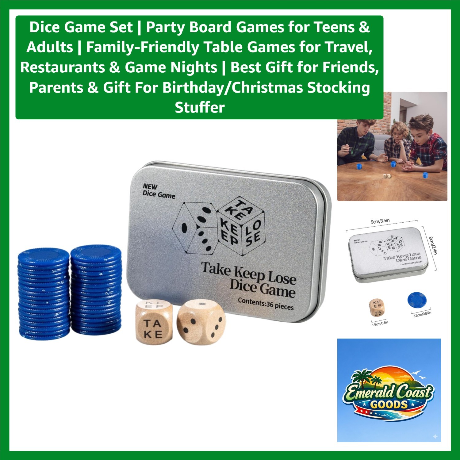 Travel-Friendly Take Keep Lose Dice Game Set – Perfect for Social Gatherings