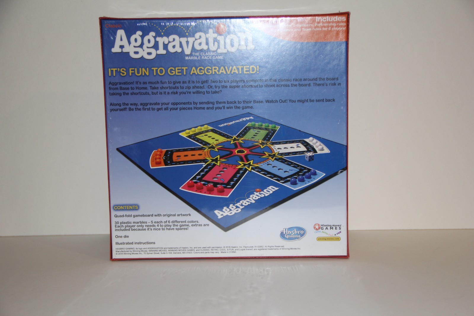New Hasbro Aggravation The Classic Marble Race Board Game Ages 6+