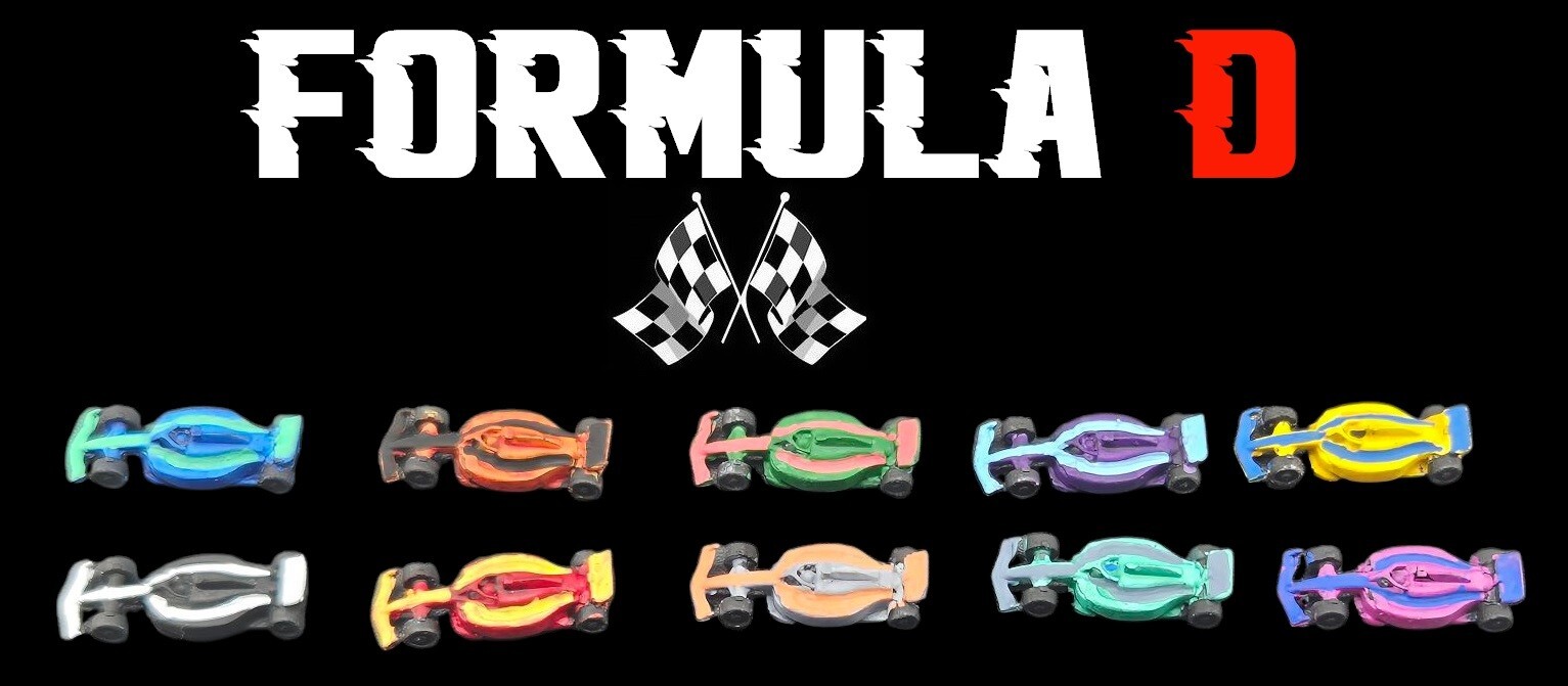 Formula D 10 painted miniature cars F1 / 10 cars F1 (20mm) painted