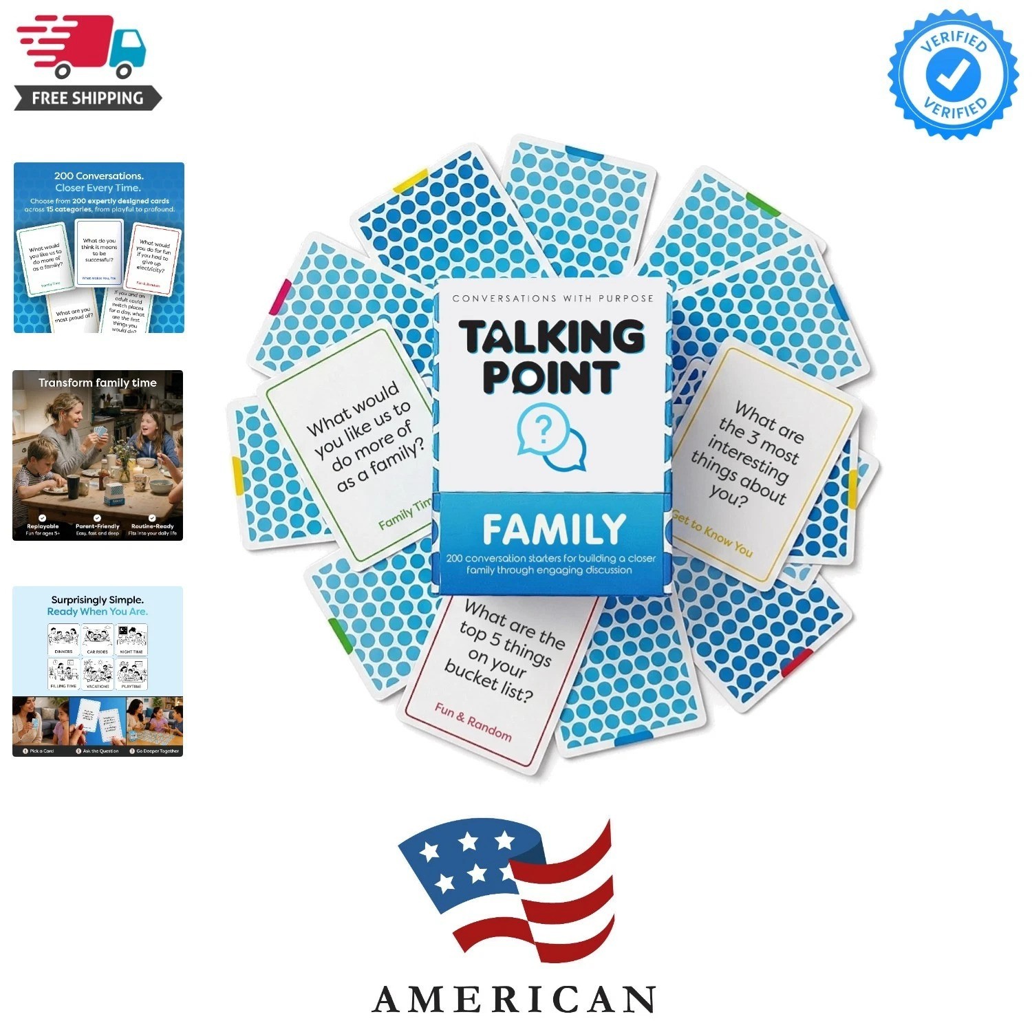 200 Family Conversation Cards for Kids & Adults – Put Down the Phones & Conne…