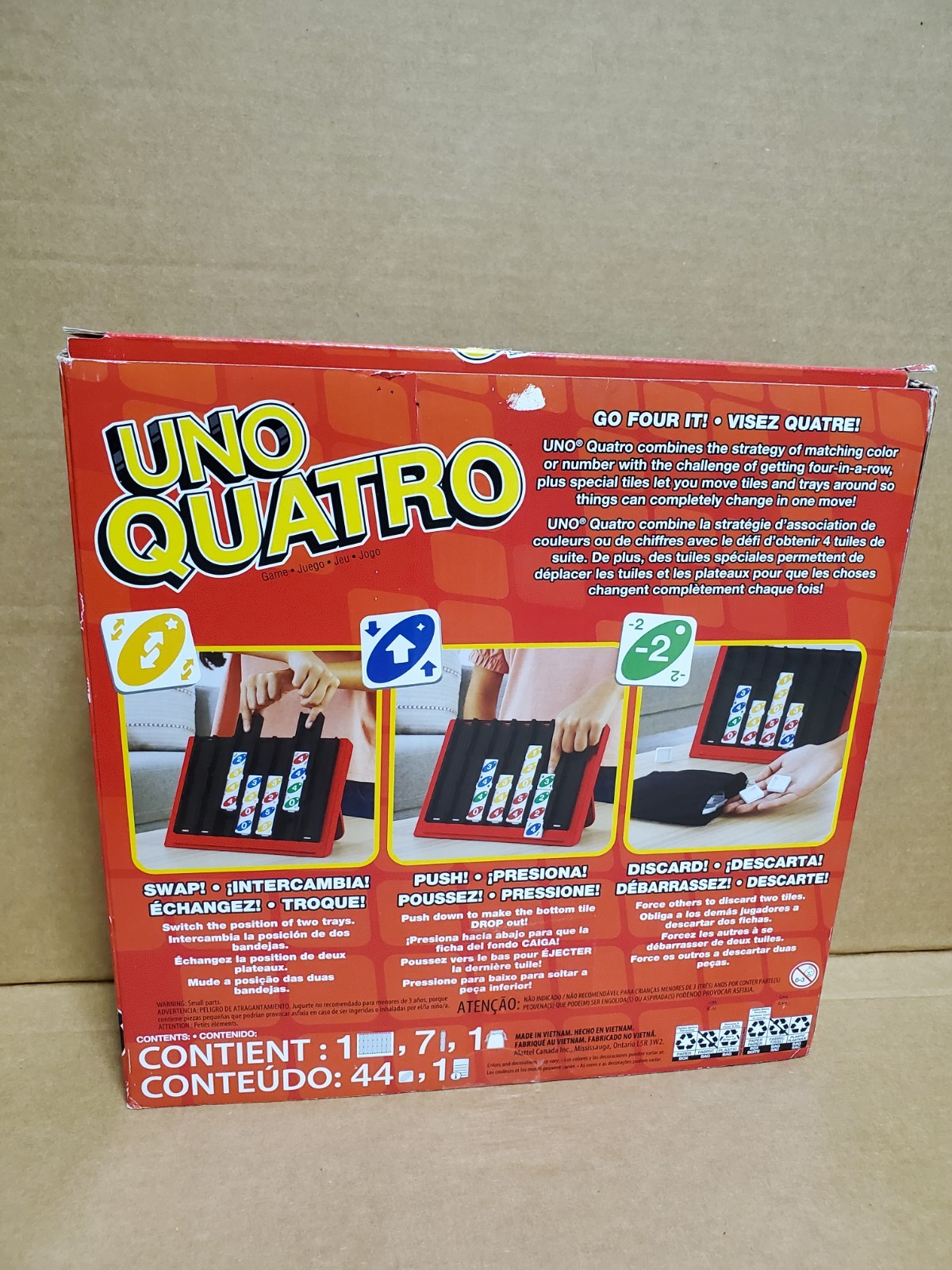 Uno Quatro Mattel Games 2022 Fully Complete 44/44 Tiles, Bag, Board & Rule Sheet