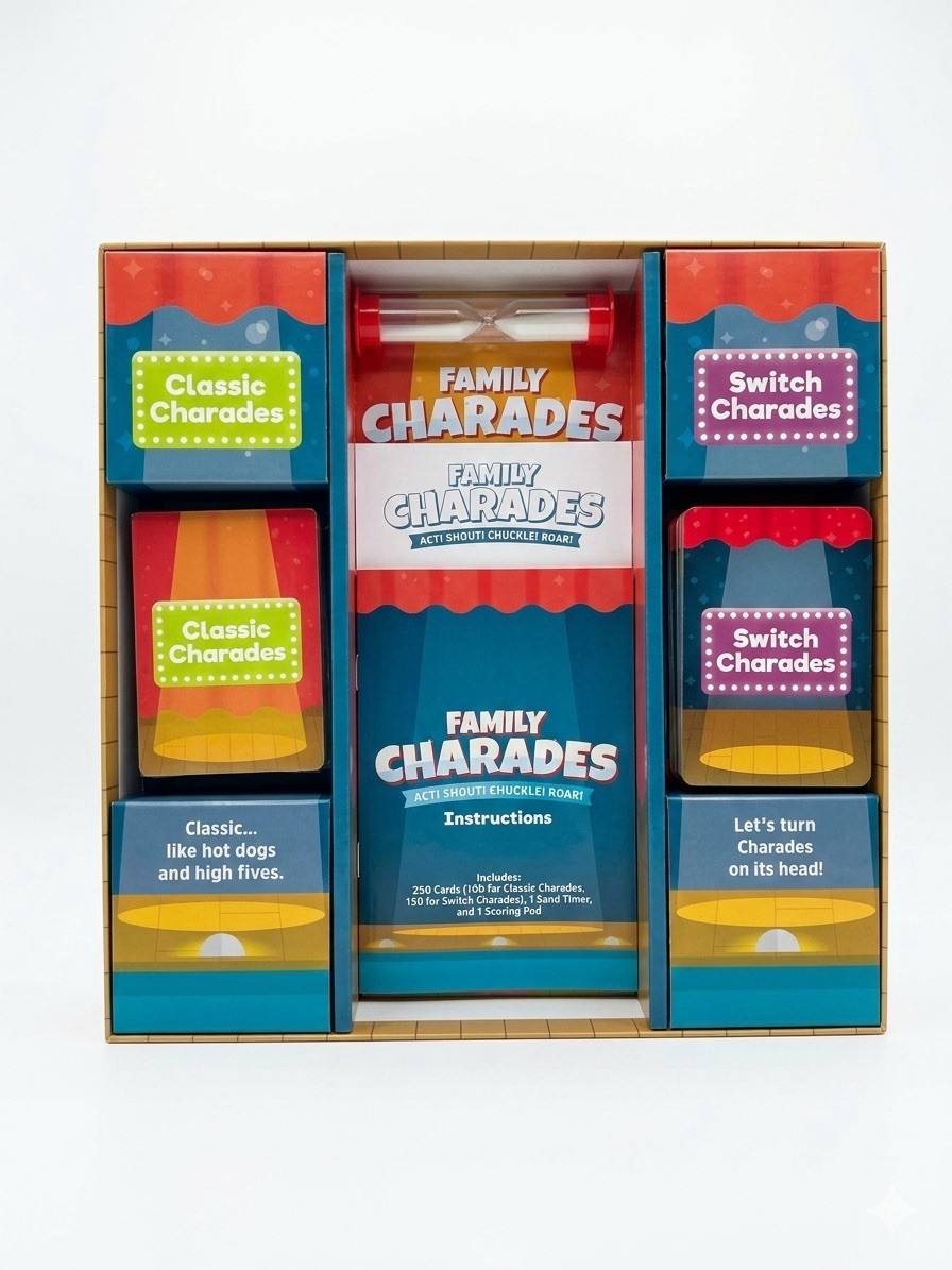 Heads Up Party Game + Family Charades Bundle | Fun Family Game Night Set
