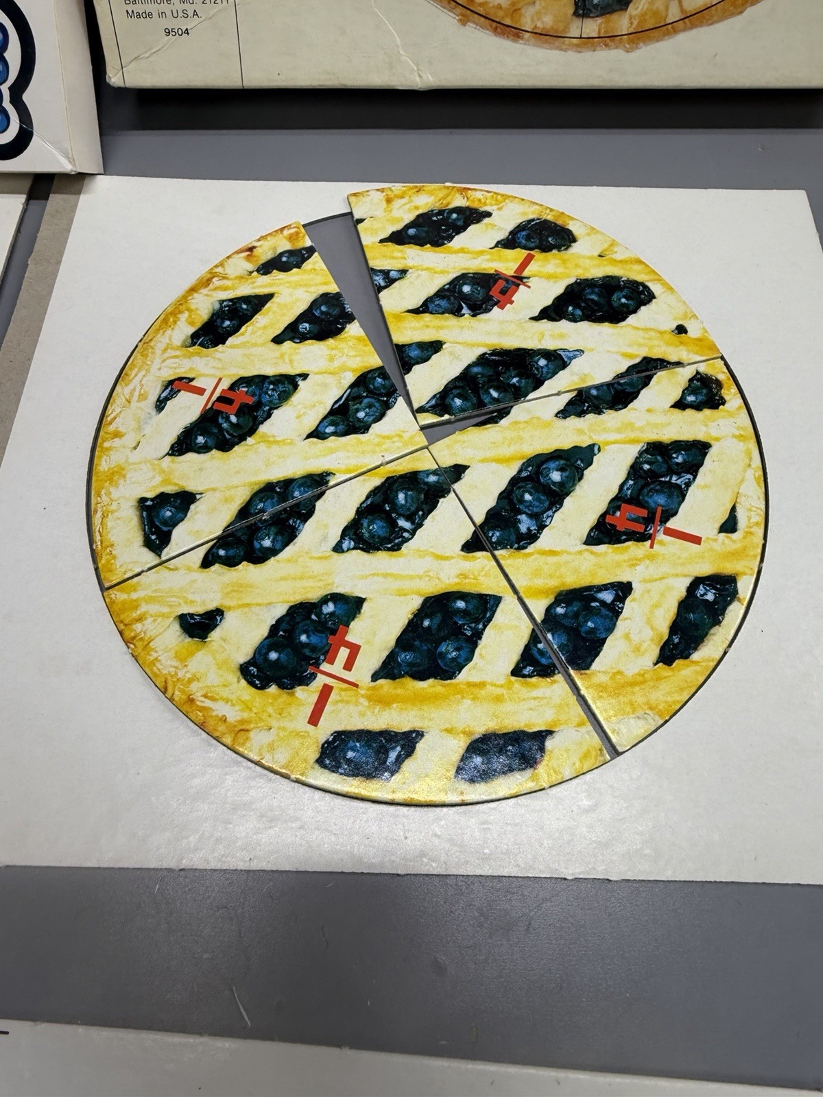 1985 Media Materials Fractions Are Easy As Pie Educational Board Game Complete