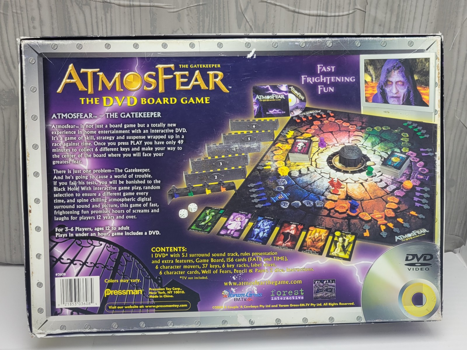 2004 Pressman AtmosFear The Gatekeeper DVD Board Game- COMPLETE