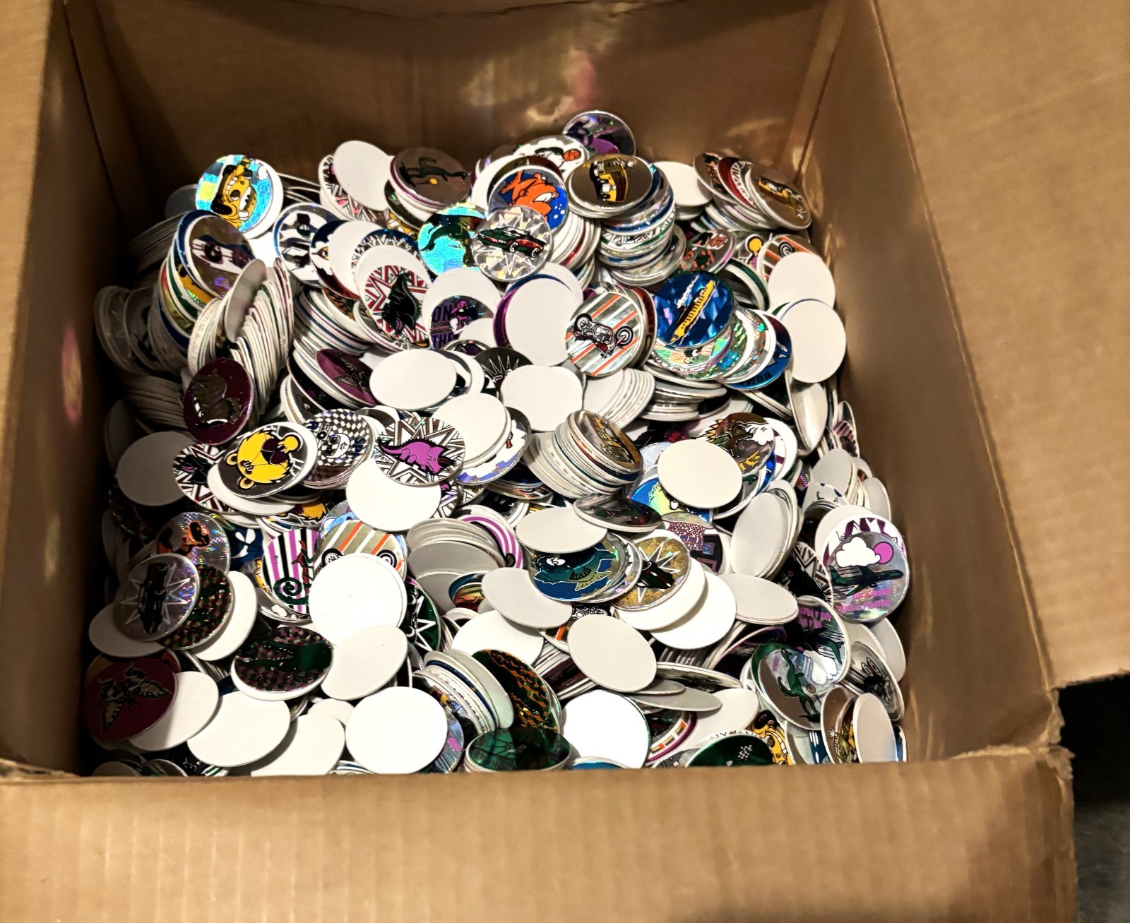 145 POGS MILK CAPS COFFIN CONTAINER FOIL CARS ANIMALS Random Lot VINTAGE 90s