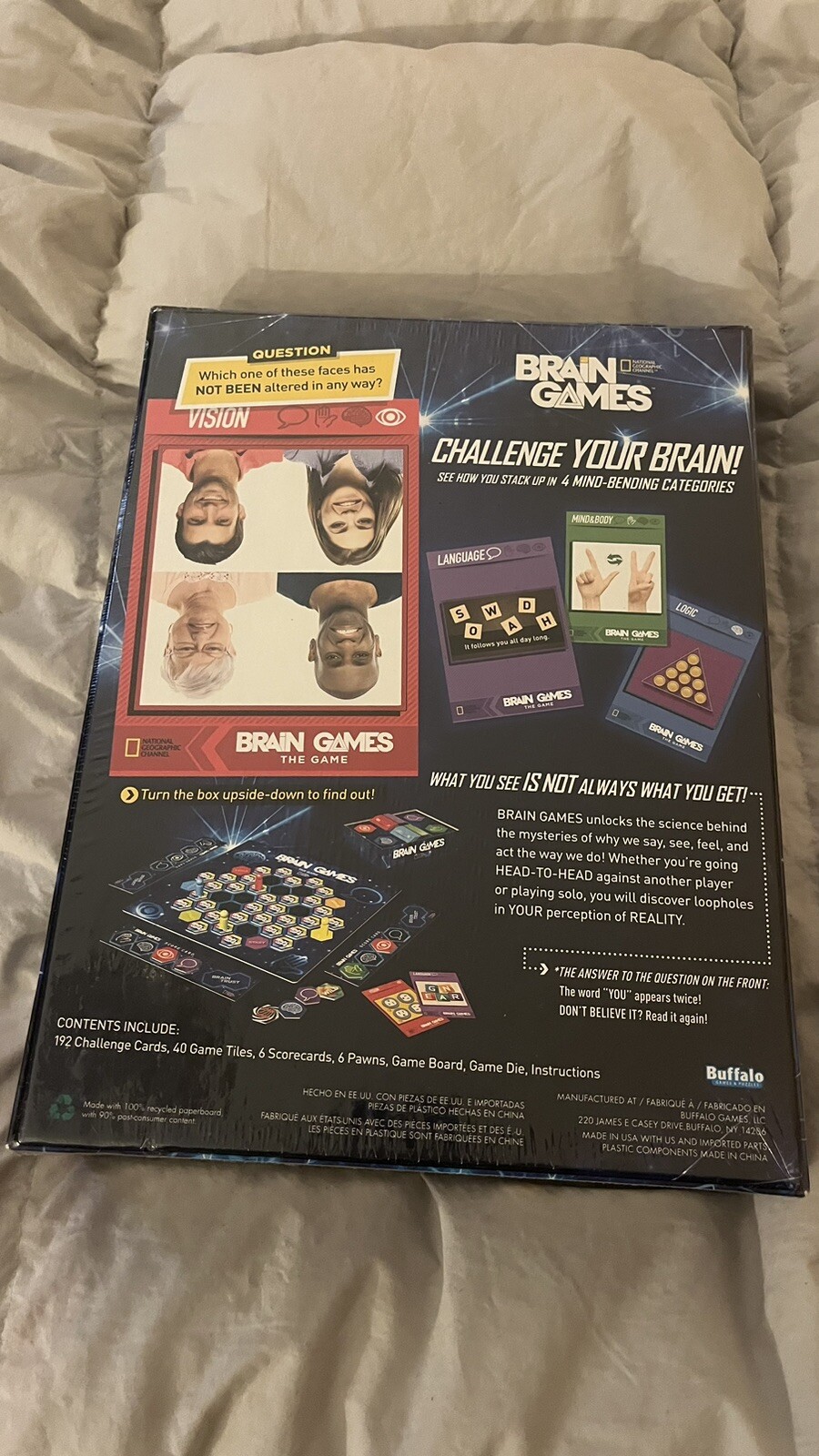 National Geographic Brain Games Board Game 192 Challenge Cards Ages 14+