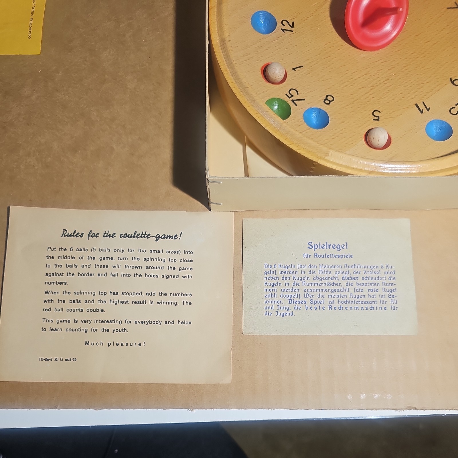 Vintage German Democratic Republic Roulette Wooden Ball Game COMPLETE 100%
