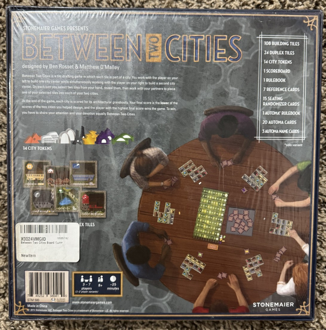 Between Two Cities: 2015 Board Game 3-7 players by Stonemaier Games (NEW)